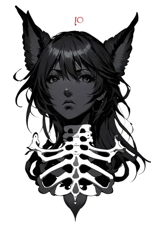 collar bone piece anime tattoo design idea