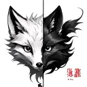 Let’s make the sketch of the Tatoo and for the Gemini figure make it a fox that is half white half black like a ying yan tattoo design idea