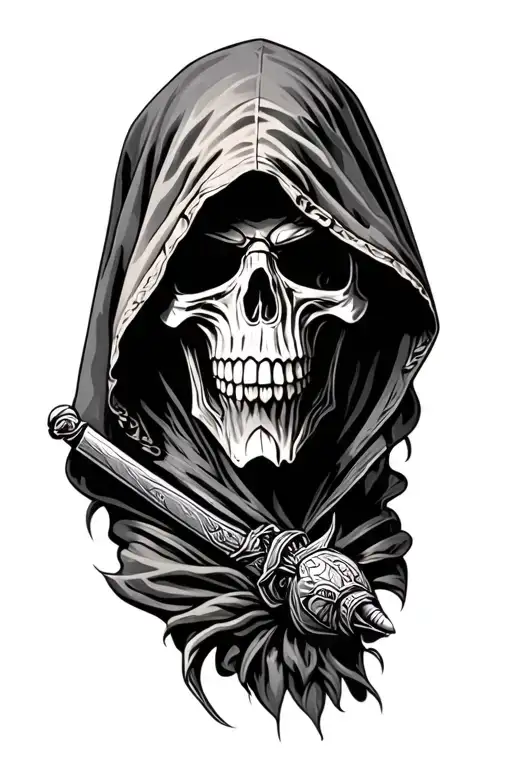 hooded reaper tattoo featuring tattoo design idea