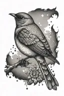 robin flying tattoo design idea