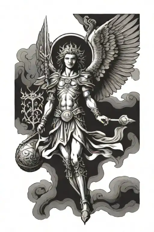 archangel saint michael angel tattoo design idea
