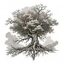 posion tree growing tattoo design idea