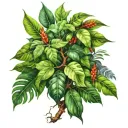 JUNGLE TREE LEAVES tattoo design idea