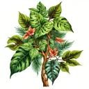 JUNGLE TREE LEAVES tattoo design idea