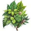JUNGLE TREE LEAVES tattoo design idea