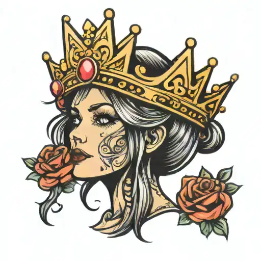 baketball princess crown tattoo design idea