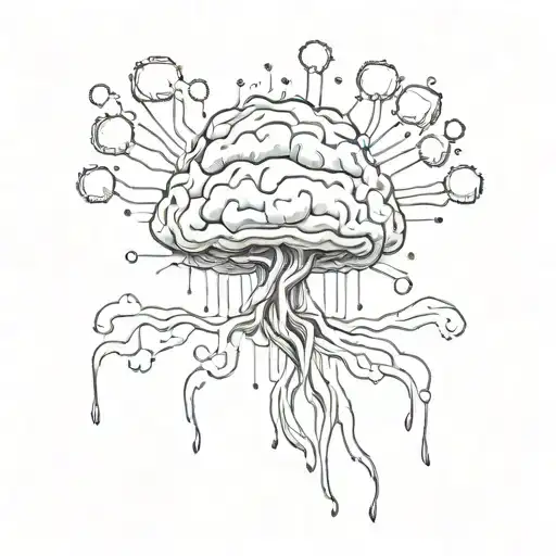 brain exploding like a mushroom atom bomb tattoo design idea
