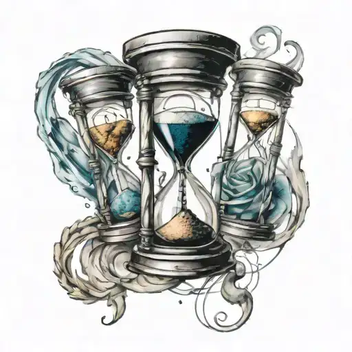 a open cut stitched together with hourglasses  tattoo design idea