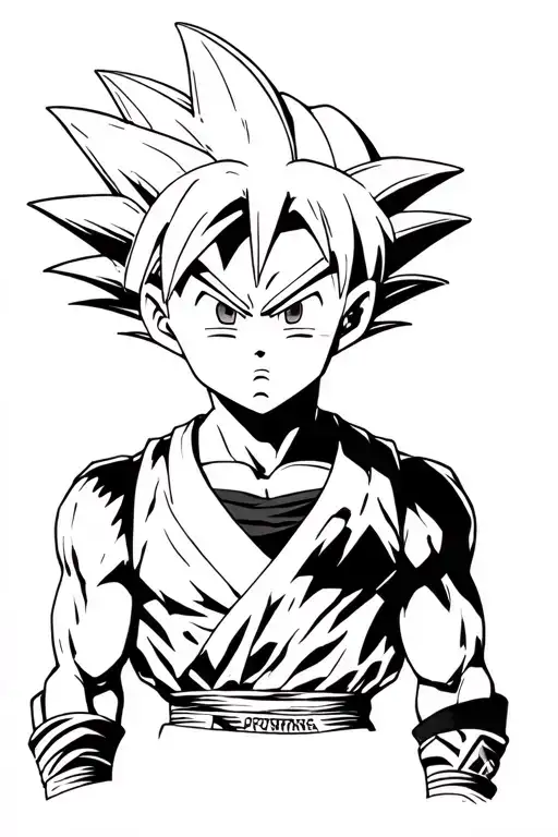goku kid looking tattoo design idea