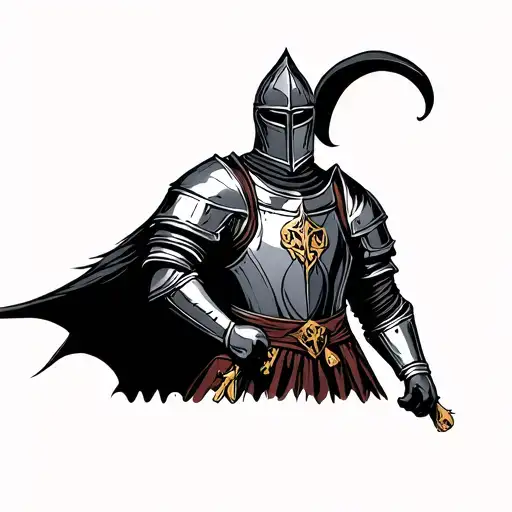 big neff i. old English Knight tattoo design idea