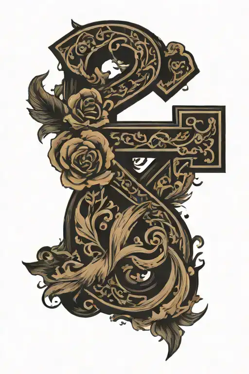 Black Letter G tattoo design idea
