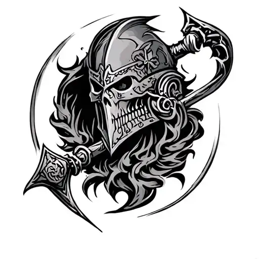 warhammer 40k medieval-art-style tattoo tattoo design idea