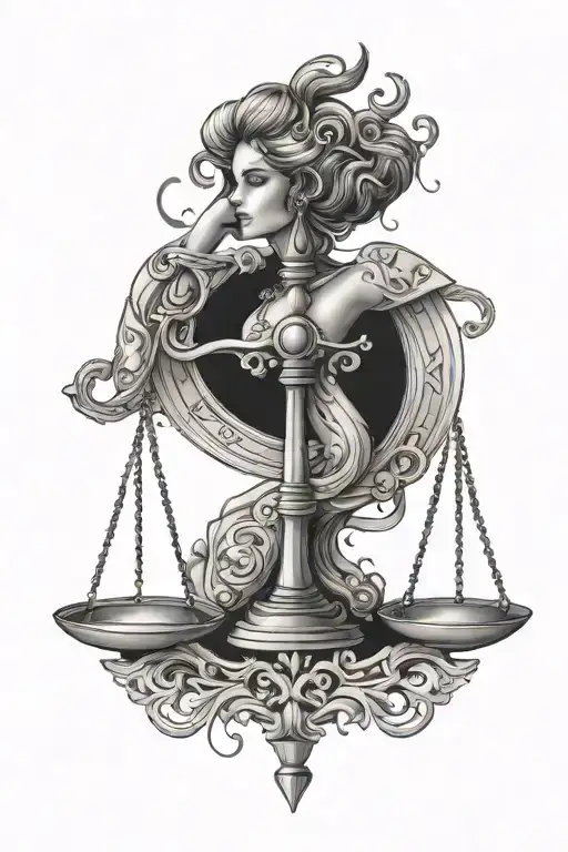 libra zodiac sign tattoo design idea
