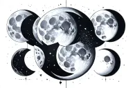 Coldplay moon phases tattoo design idea