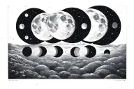 Coldplay moon phases tattoo design idea