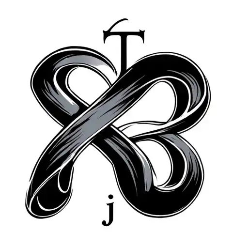infinity symnol made with the letter j t c j i h tattoo design idea
