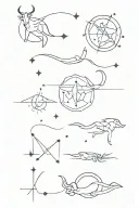 constellations sagittarius, taurus and aquarius tattoo design idea