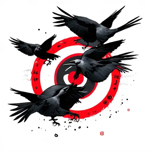 Sharingan Uchicha Itachi Uchiha with crows coming tattoo design idea