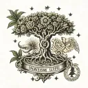 Haitian tree of life and libra zodiac sign tattoo design idea