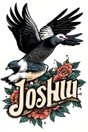 "Joshua " dove flying tattoo design idea