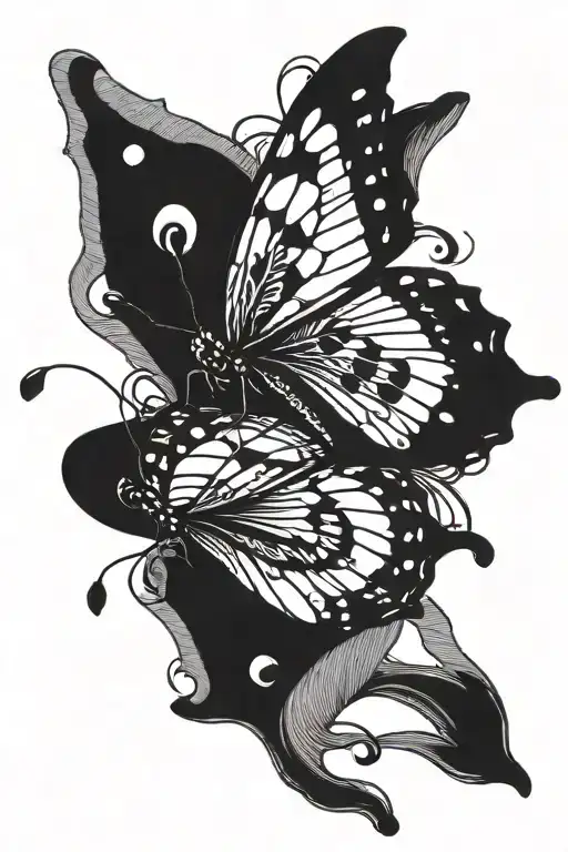 Semicolon butterfly tattoo design idea