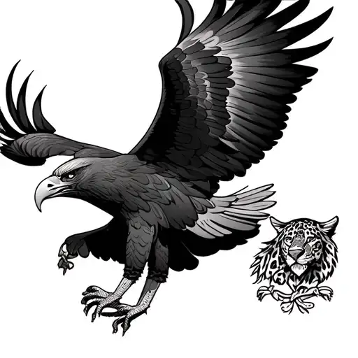 Eagle will have writing on its feet and Double Headed Eagle and Leopard Tattoo tattoo design idea
