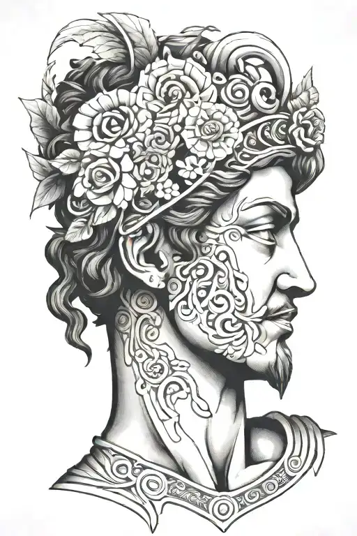 Ancient Greek inspired tattoo design idea