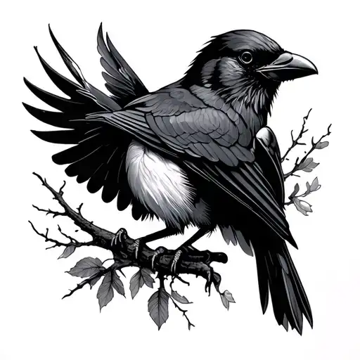 crow killing a mockingbird tattoo design idea