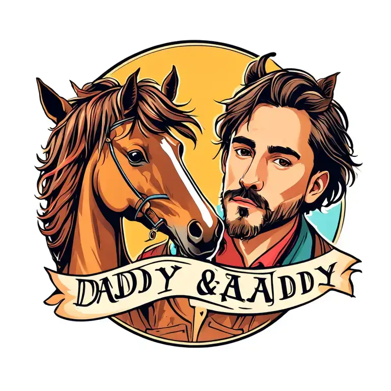 horse and daddy saying tattoo design idea