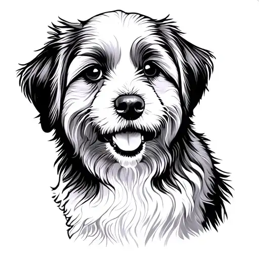 golden retriever shih tzu dog tattoo design idea