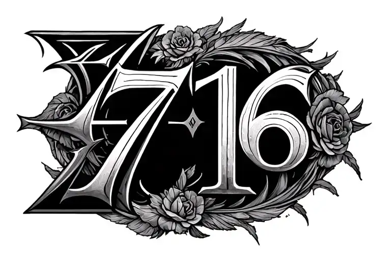 7 16 22 Roman numerals tattoo design idea