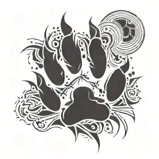 bear paw print tattoo design idea