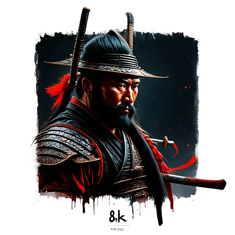 Samurai warrior tattoo design idea