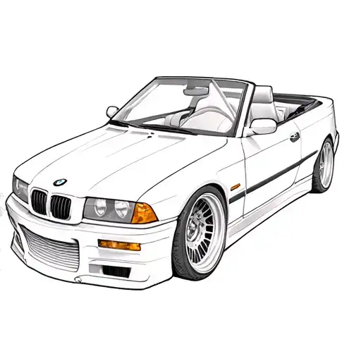 99 bmw e36 convertible tattoo design idea