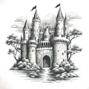 castle tattoo design idea