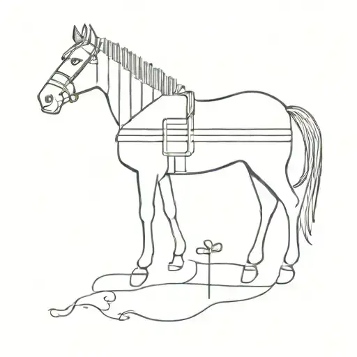  oak tree piano keys  and a horse tattoo design idea