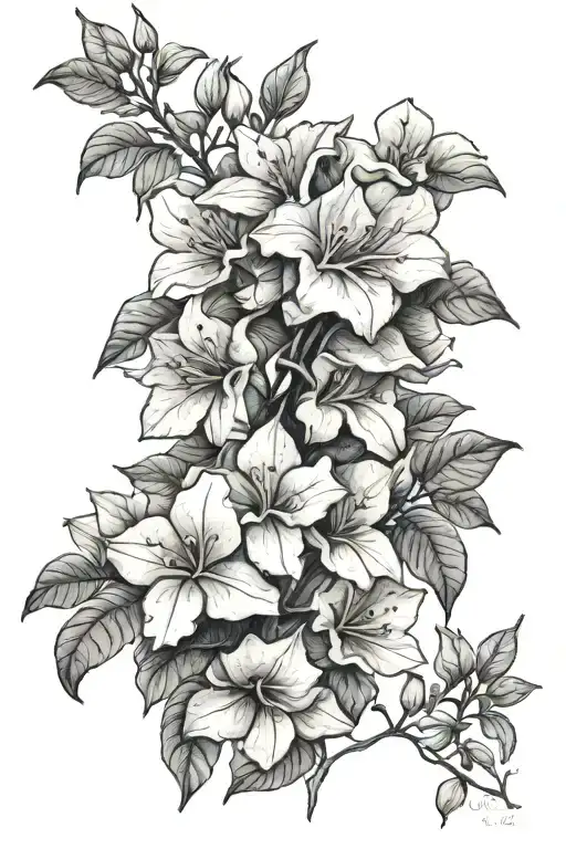 Bougainvillea tattoo design idea