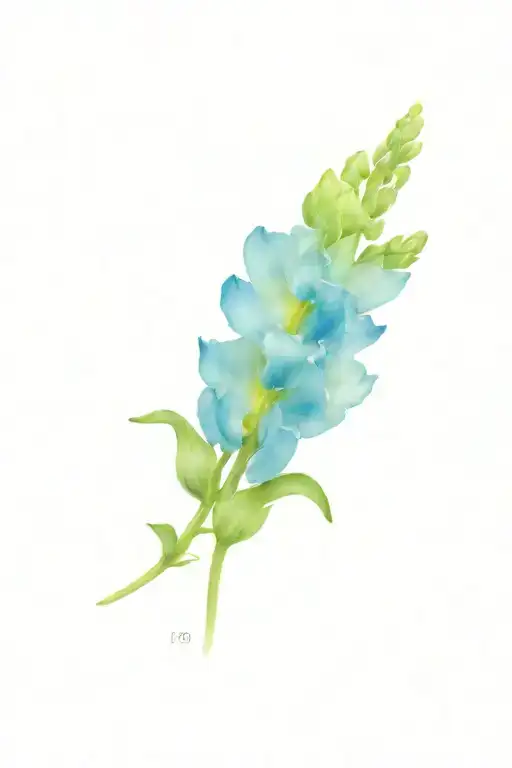 light blue snapdragons tattoo design idea
