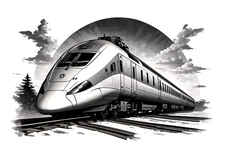 a bullet train to neverland tattoo design idea