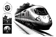 a bullet train to neverland tattoo design idea