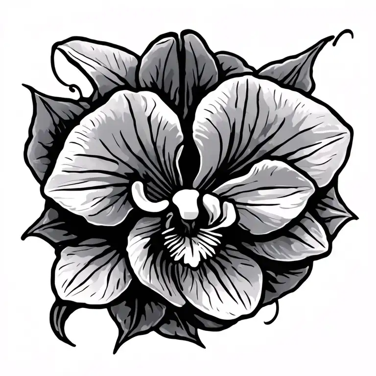 tribal tramp stamp with orchid tattoo design idea