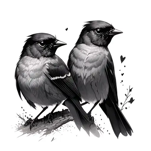 Two Robins tattoo design idea