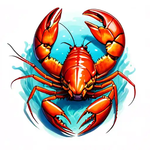 red crayfish tattoo design idea