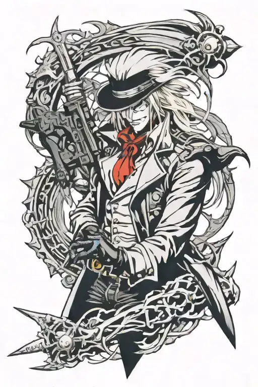 Alucard Hellsing Anime tattoo design idea