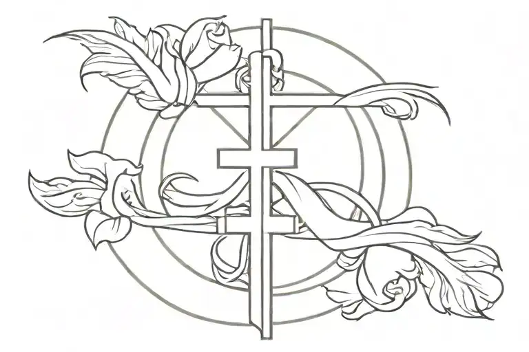 made in heaven with cross tattoo tattoo design idea