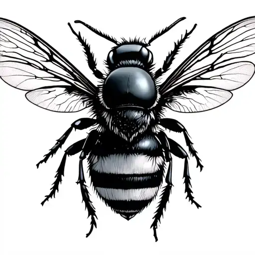 ghost bee tattoo design idea