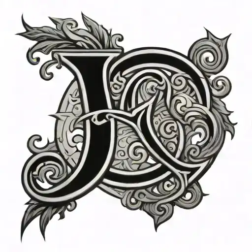 create a simple sigil of Letters c h e l s outline tattoo design idea
