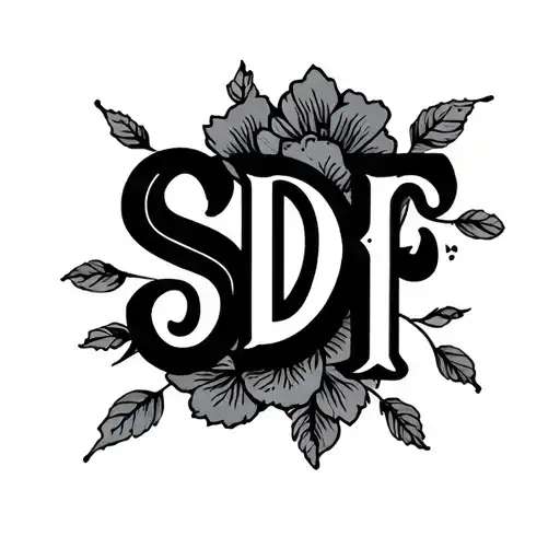 "SDF" wedding ring finger tattoo design idea