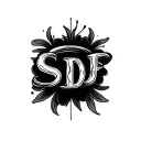 "SDF" wedding ring finger tattoo design idea