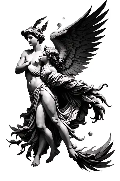 Artemis And Apollo tattoo design idea